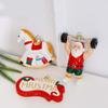 Cute 3D Santa Claus Figurine Pendant Plastic Colorful ChristmasTtree Hanging Ornaments DIY Christmas Scene Layout Supplies Door