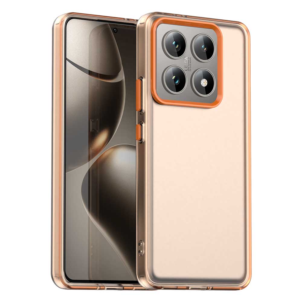 

For Xiaomi 14T Case PC+TPU+PET Matte Anti-Drop Phone Back Cover Orange