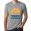 Men’s Vintage Tee Shirt Graphic T Shirt Time To Say Hello To Summer In Indonesia Grey Marl