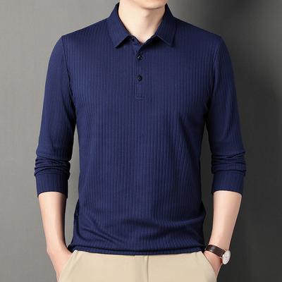 Autumn Long-sleeved T-shirt Men's Bottoming Shirt Loose Inner T-shirt Top New Lapel Polo Shirt Men's Autumn Clothing