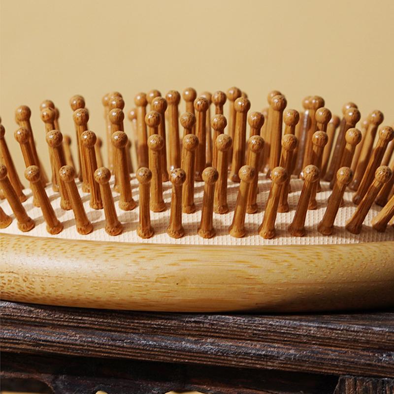 High Quality Hair Comb Bamboo Massage Comb Wooden Brush Solid Wood Bamboo Cushion Anti-Static Hair Brush Combs Travel