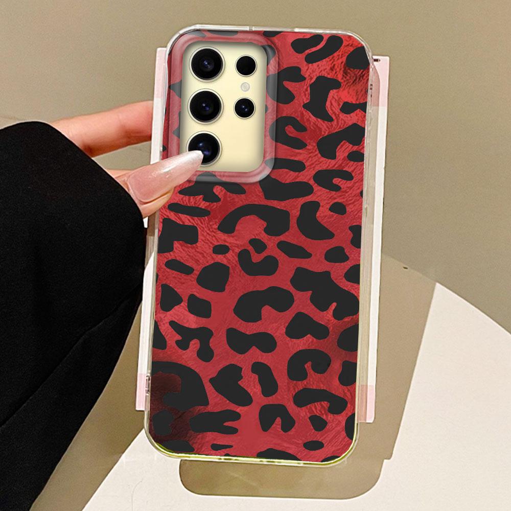 

Ретро Червоний Леопард Вихор Текстура Чохол для Телефону для Дівчат для Samsung Galaxy S25 Edge S24 S23 S22 S21 S20 FE Plus Ultra Чохол-Накладка Сумки Чохол Samsung S25 FE білий