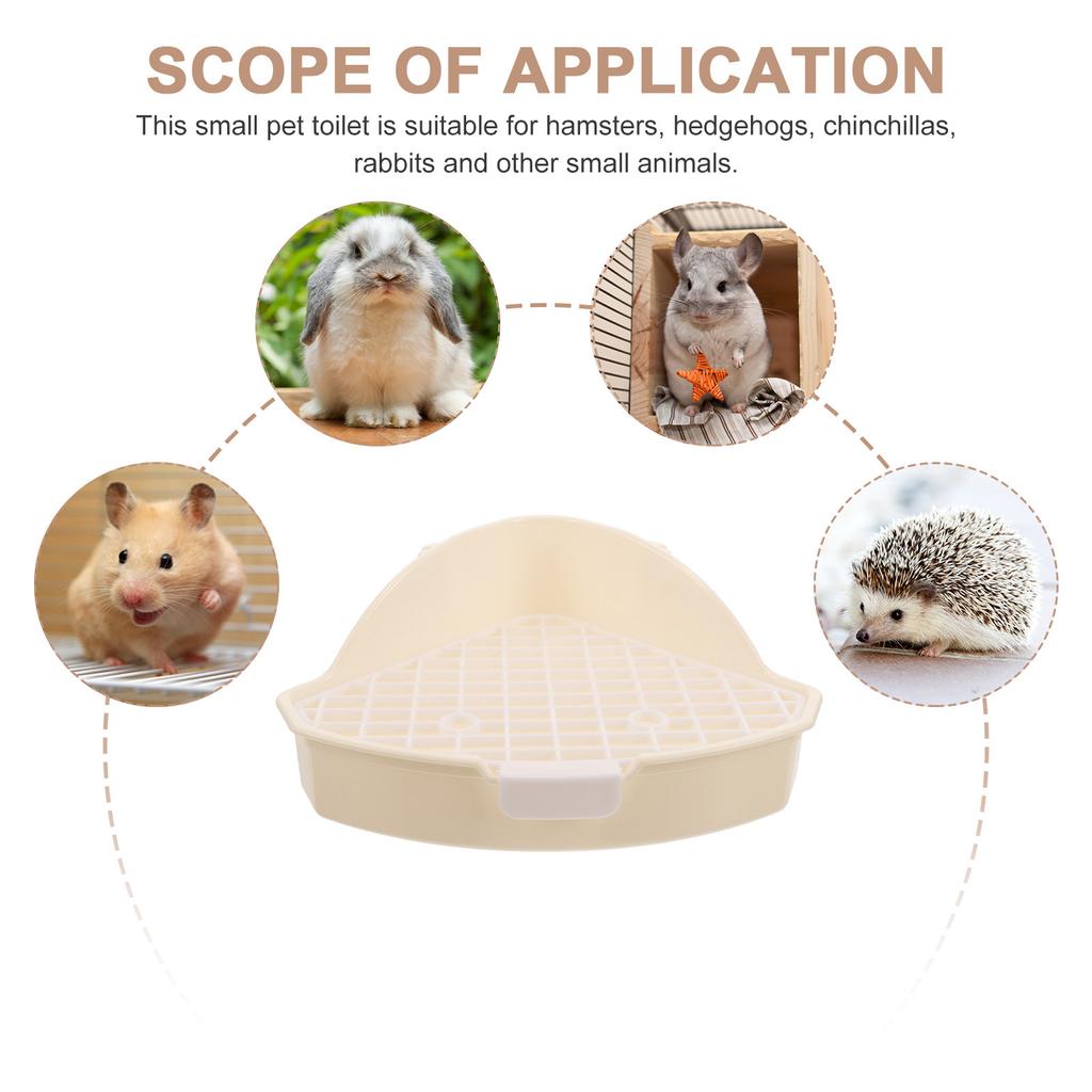 Triangular Corner Rabbit Litter Box for Small Animals Plastic Pet Toilet Potty Trainer Guinea Pig Chinchilla Ferret Rat Hamster