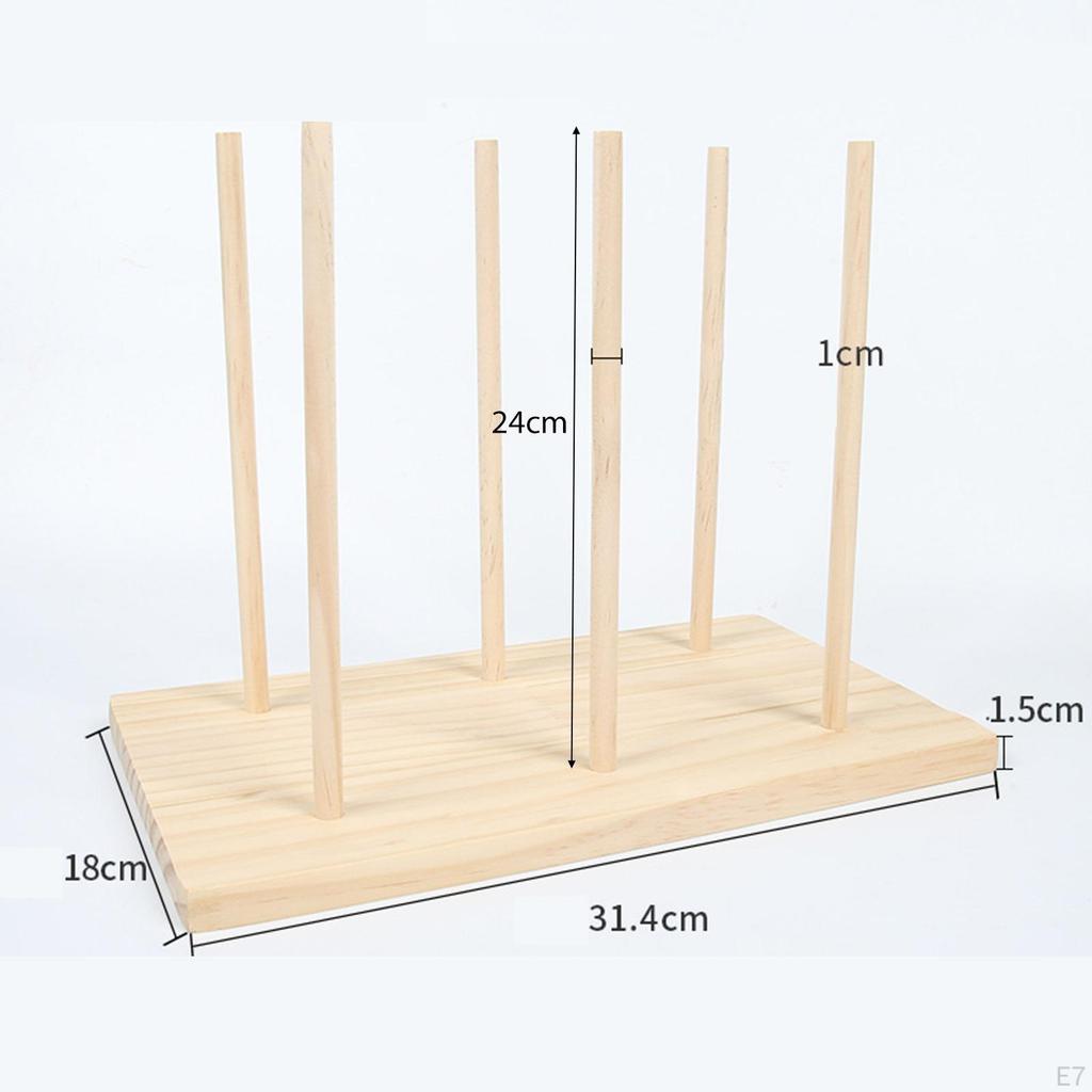 Ribbon Organizer Wooden Holder Storage Rack Sewing Thread Accessory Space Saving Function Suitable