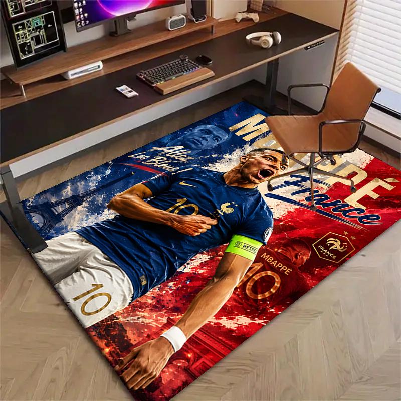 1pc Mbappe6 Design Printed Area Rug Carpet for Bedroom Living Room Home Decor Rugs Mat Non Slip Mat Rug for Bedside