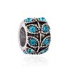 European Dazzling Blue Crystal Beads Fit Original Brand Bracelet Charms Silver Plated Pendant Charm for Women Jewelry Making