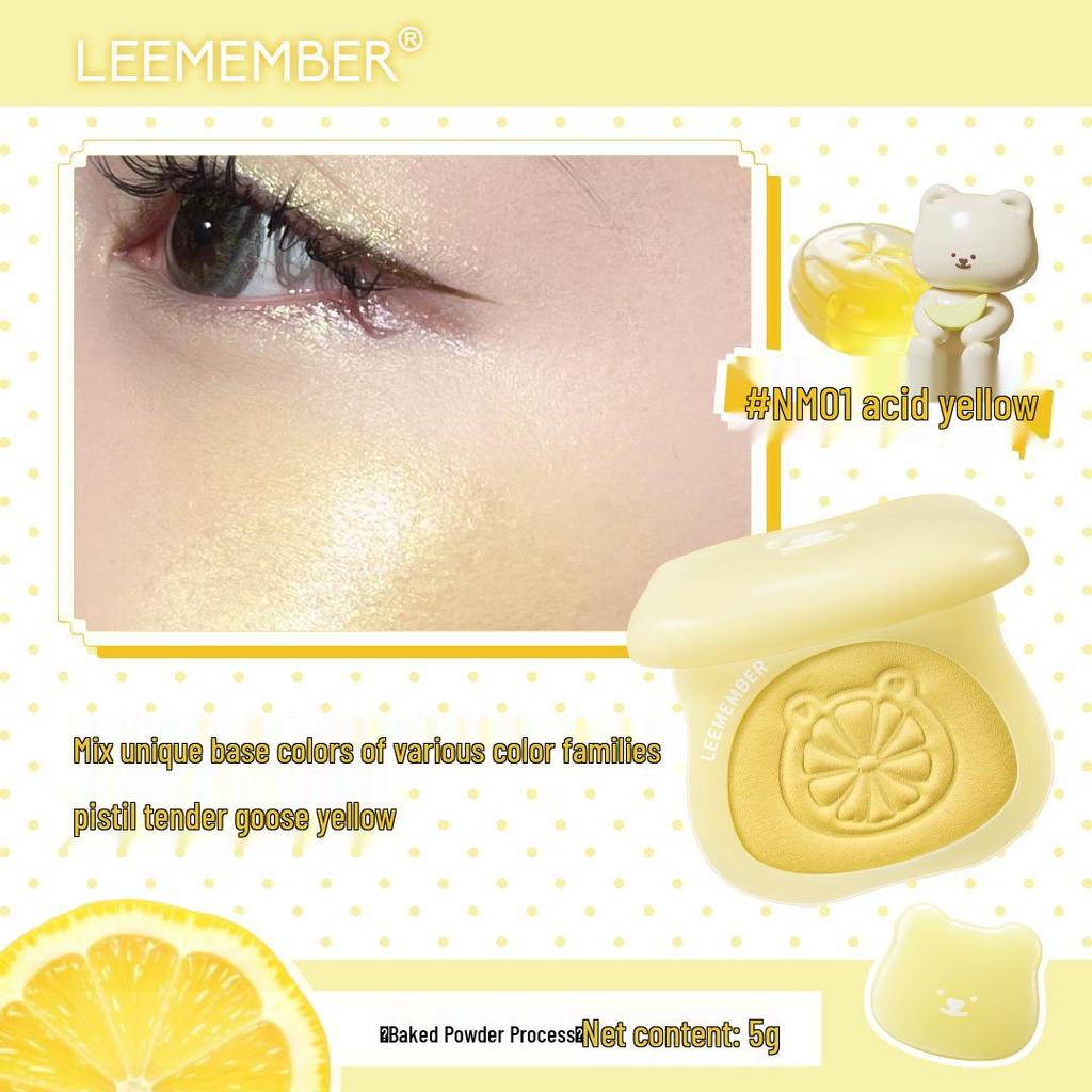 Fruit Punch Litchi Single Eyeshadow & Multi-Use Highlight Powder: Lemon Bear Dreamcore Edition