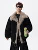 Men's Winter Snow Eagle Fur Collar Cotton Jacket - Deconstructed Design, Stand Collar, High-End Warmth.