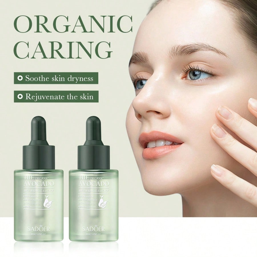 1PC Sadoer The Organic Avocado Anti-Wrinkle Essence, Moisturizing And Nourshing,Soothe Dryness,Deep