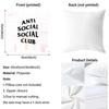 ANTI SOCIAL SOCIAL CLUB Cushion Cover Pattern Printed Pillowcase for Living Room Sofa Cushion Cover & Bedroom Decor