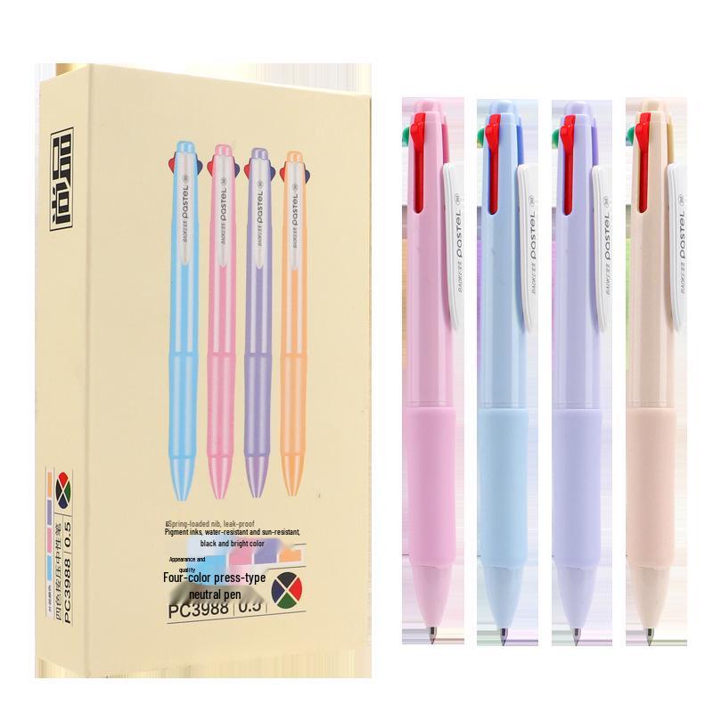 BaoKe PC3988 4-Color Ballpoint Pen - Green Pen for Planners 0.5mm