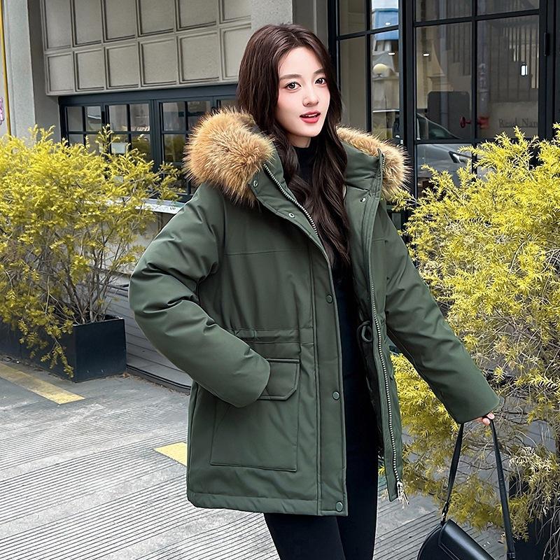 Export channels Women's winter tooling cotton-padded clothes big fur collar hooded pie overcome extra thick cotton cold resistance multi-color uni