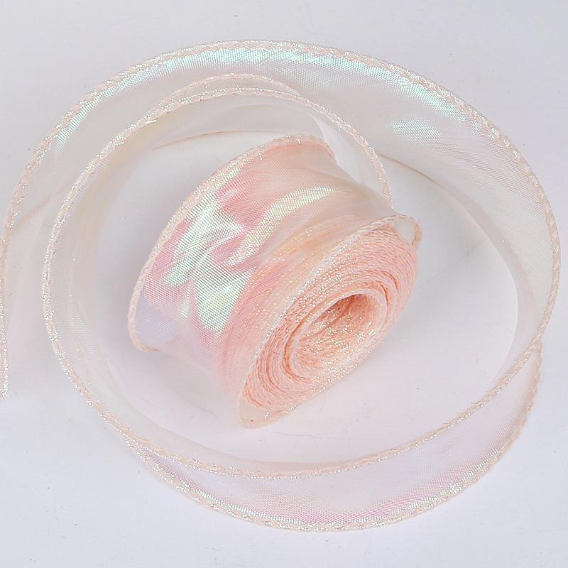 Iridescent 4cm Colorful Fishtail Yarn Ribbon for DIY Flower Gift Box Packaging