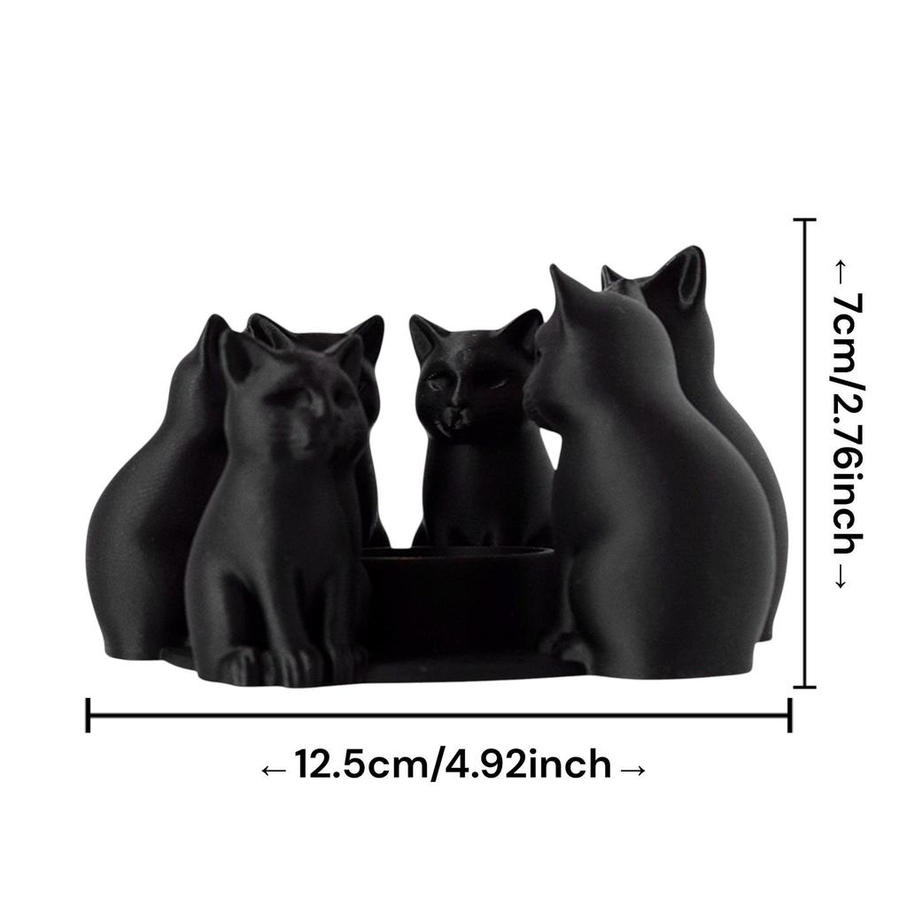 3D Cat Candle Holder Base - Perfect for Valentine's Day Dining Table Ambiance (Candles Not Included)
