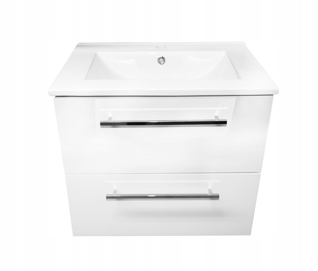 Bathroom Cabinet with Washbasin 60 Cm, Hanging, White, Soft-close Pinia