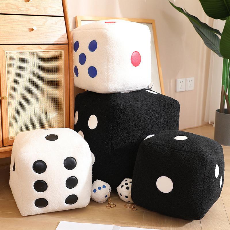 Dice Toy Plush Cartoon Stuffed Doll Cushion Home Decoration Cute Gifts Kids