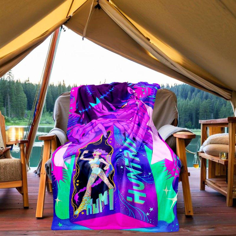 

Neon Fantasy: Fumi & Hunter Art Print Blanket Lightweight Flannel Throw Blanket for Sofa, Bed, Travel, Camping, Livingroom, Office, Couch, 130x150cm