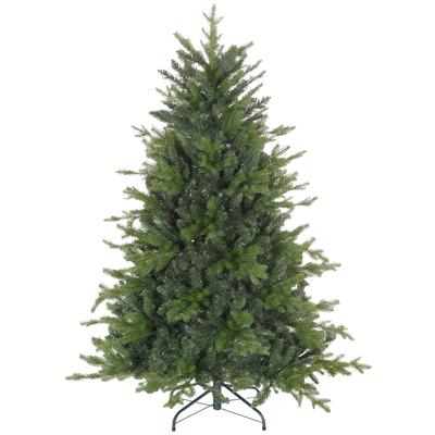 Árbol de Navidad de Plástico Verde de 150 cm con Base Metálica y 1309 Ramas Ignífugas