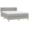 Maison Exclusive - Sommier à lattes de lit avec matelas Gris clair 140x190cm Tissu