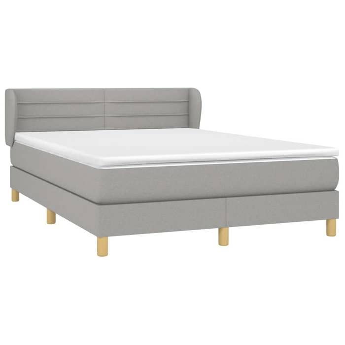 Maison Exclusive - Sommier à lattes de lit avec matelas Gris clair 140x190cm Tissu