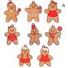 Set Of 12 Christmas Tree Decor Hanging Cartoon Gingerbread Man/Snowman/Santa Pendant Festival Party Ornament For Indoor