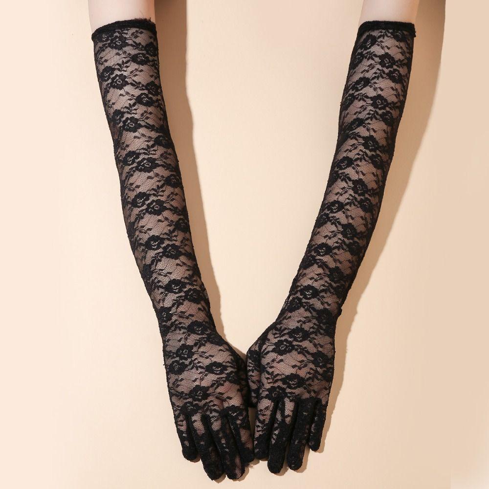 Elegant Wedding Mittens Transparent Lace Gloves Fashion Bridal Gloves  Wedding Bride