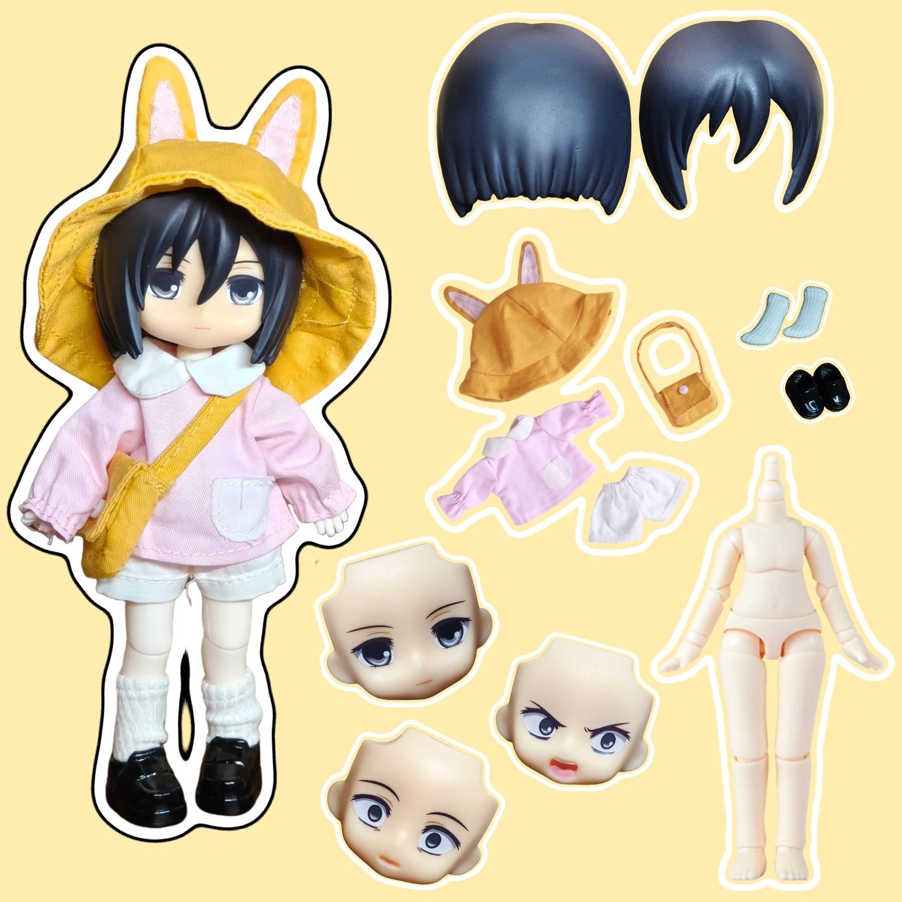 

OB11 Mikasa Ackerman Doll Clothes High Quality Full Set 1/12 Plain Body Accessories BJD Collect Gift Popular Fashion Items 14CM
