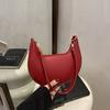 Ladies' Crescent Shaped Crossbody Bag with Detachable Adjustable Shoulder Strap, Magnetic Closure, and Gold Hardware Accessories Shoulder Bag