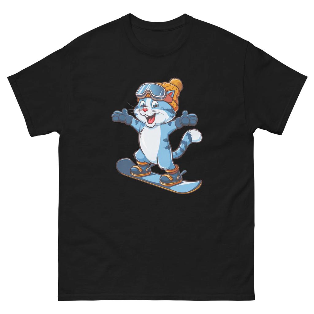 Blue Cat Snowboarding Fun Snowboarder T-Shirt