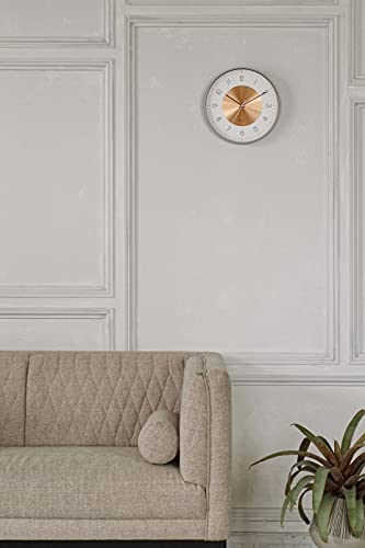 Interform Norte Wall Clock CL-4090, Copper, Warm Gray, White, Sweep Movement