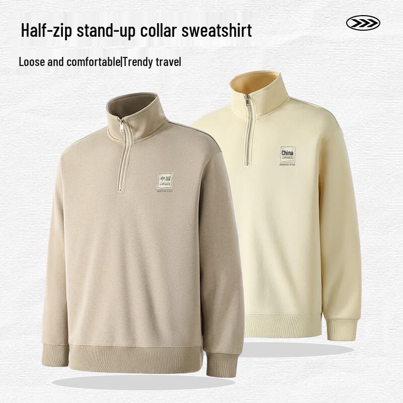 Warrior Men's Half-Zip Stand-Collar Pullover Sweatshirt