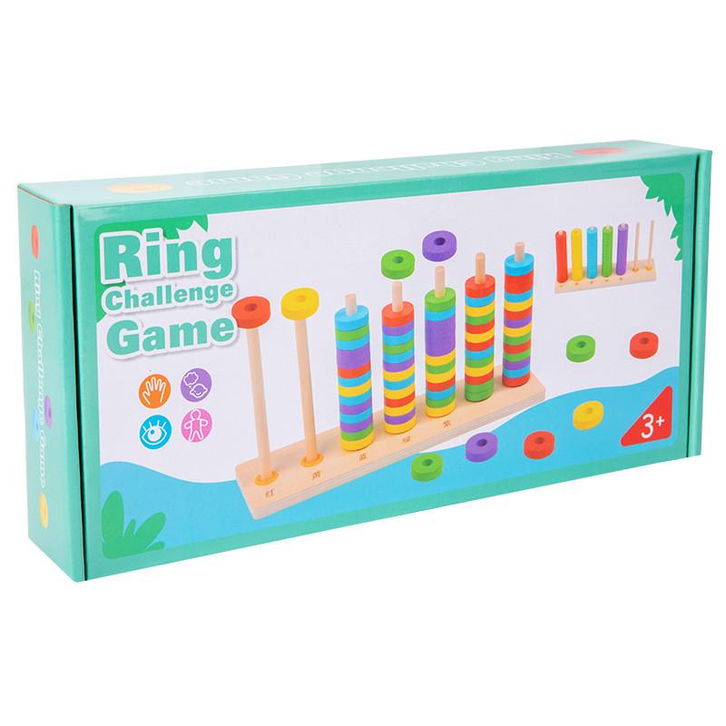 

Wooden Digital Calculation Rainbow Circle Cloud Pillar Set Toddler Math Toy