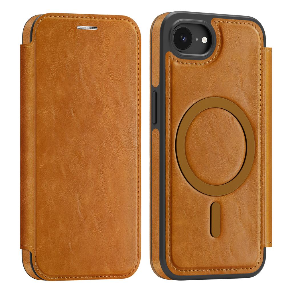 Portefeuille de luxe en cuir PU à rabat Étui magnétique pour iPhone 17 16 15 14 13 12 Pro Max 17E 16E Portefeuille porte-cartes à chargement sans fil