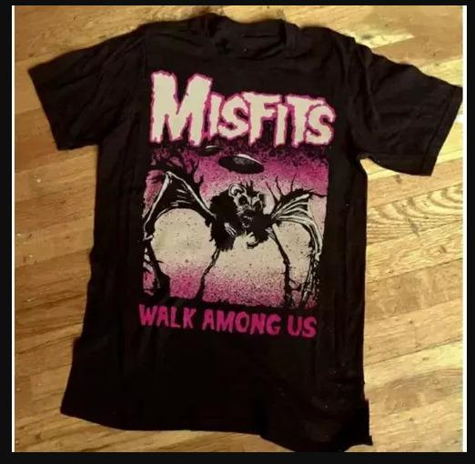 Misfits T-Shirt Mens Womens Tees Top Rock Punk Black Skull T-Shirt Mens Womens Tees Top, size S-4XL L