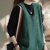 Vest for Women Sleeveless Tops Knitted Sweater Vest Oversize Retro Loose Pullover Casual V-neck Vest