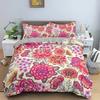 Tropical Flower Leaf Duvet Cover King Queen Colorful Vintage Floral Bedding Set for Adults Women Boho Polyester Comforter Cover
