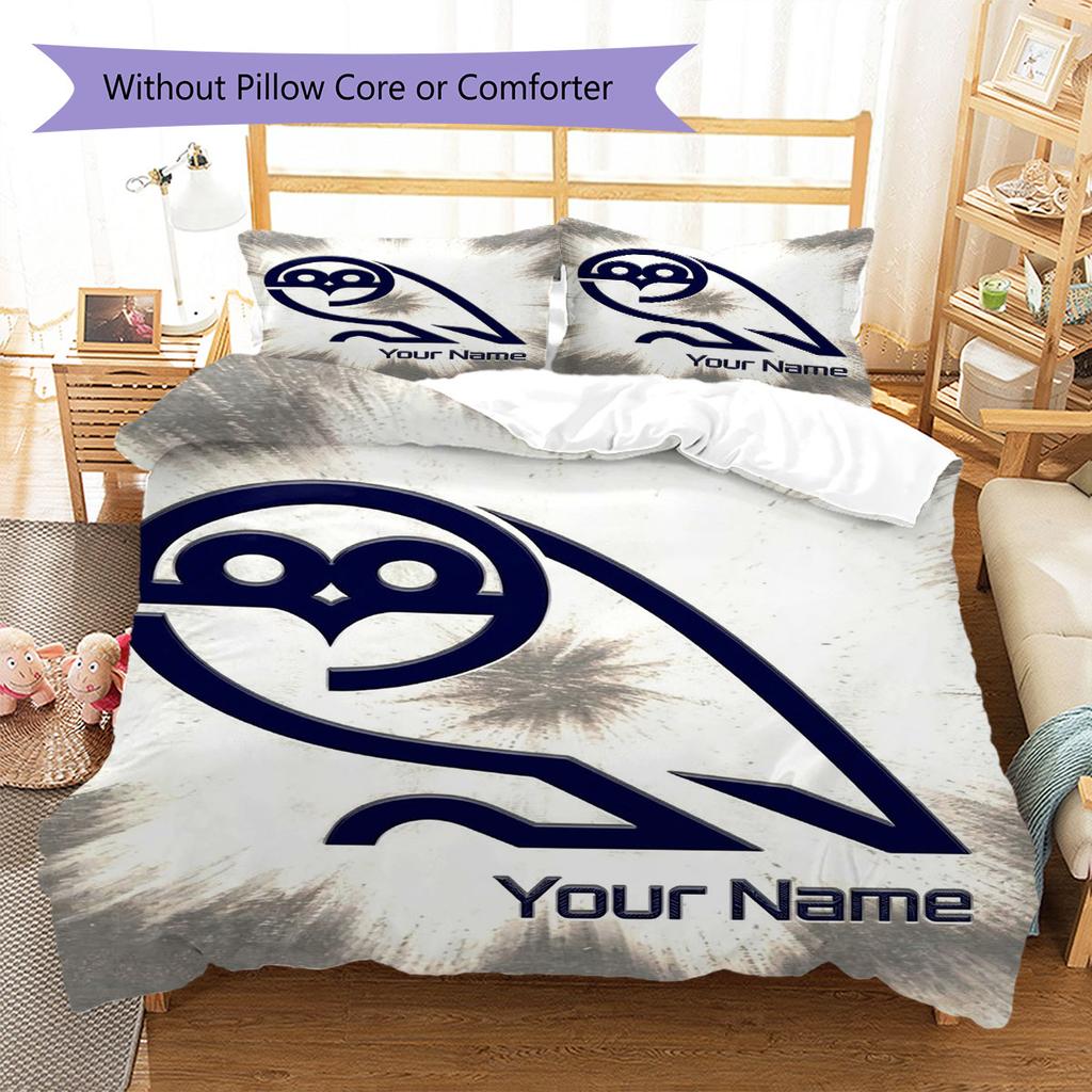 Sheffield Wednesday Football Club Custom Name Pattern Bedding,Quilt Set Quilt Cover Pillowcase Home Birthday Gift(1 * Duvet Cover + 2 * Pillowcase, Wi