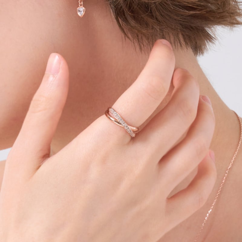 ELLE Jewelry Cross Line Open Ring ELBRWR147