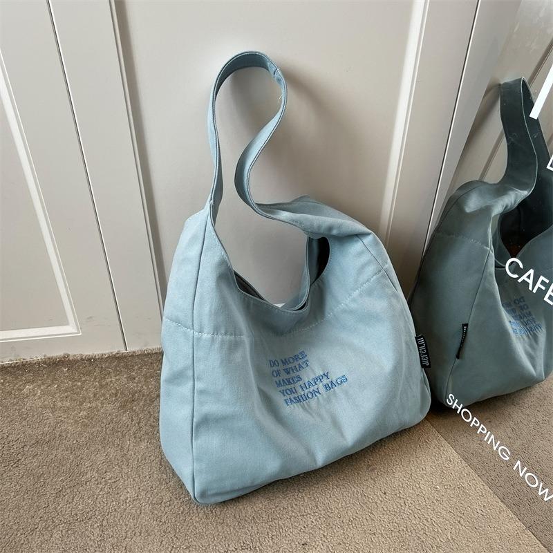 College Students Commute To Class Cloth Bag Women's New Large-capacity Shoulder Bag Underarm Tote Bag Simple and Versatile Canvas Bag