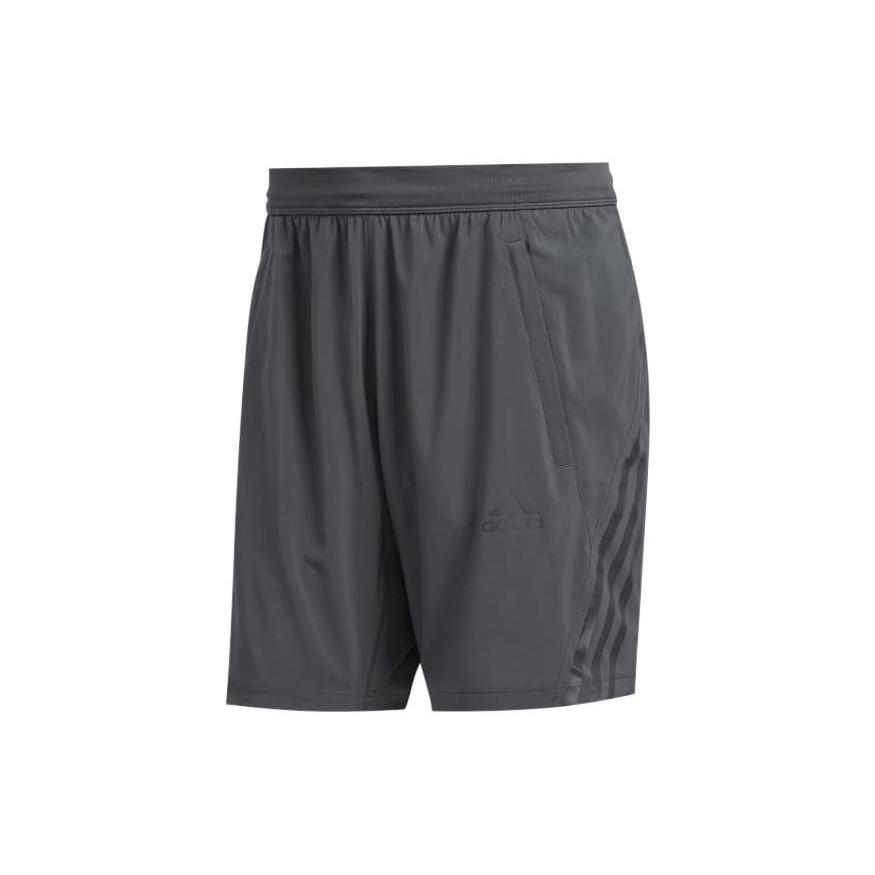 Men s adidas Logo Stripe Solid Color Gym Breathable Sports Shorts Gray FP7846 S