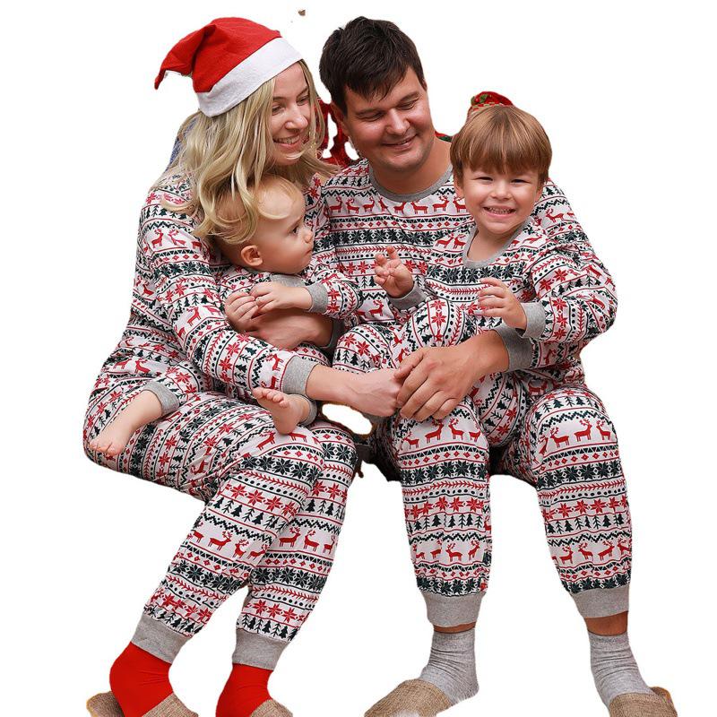Festliches 2024 Europäisches & Amerikanisches Eltern-Kind Weihnachts-Pyjama-Set