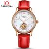 CARNIVAL Marke Mechanische Uhr Damen Luxus Automatikwerk Mode Armbanduhren Leuchtend Wasserdicht für Damen Montre Femme