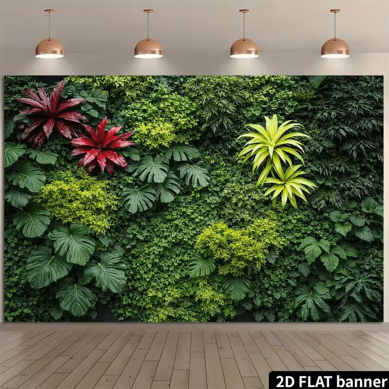 2D Monstera Leaf Greenery Wall Backdrop for Aesthetic Portrait Photography
