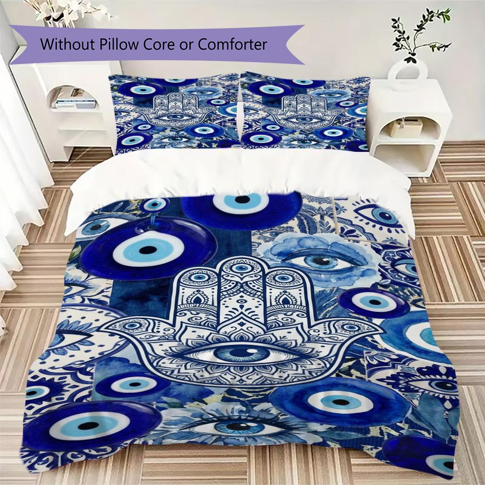 Hand of Fatima Pattern Bedding Uilt Set Uilt Cover Pillowcase Home Decoration Birthday Gift (1 * Duvet Cover + 2 * Pillowcase Without Core)97