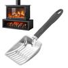 Stainless Steel Hollow Out Ash Shovel Fireplace Ash Sifter 12.8 Inch Heat Resistant Fire Pit Sifter for BBQ Campfire Charcoal