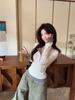 Women's Striped Patchwork Faux Two-Piece Long-Sleeve Shirt - 2025 Autumn Korean Style Slimming Base Layer