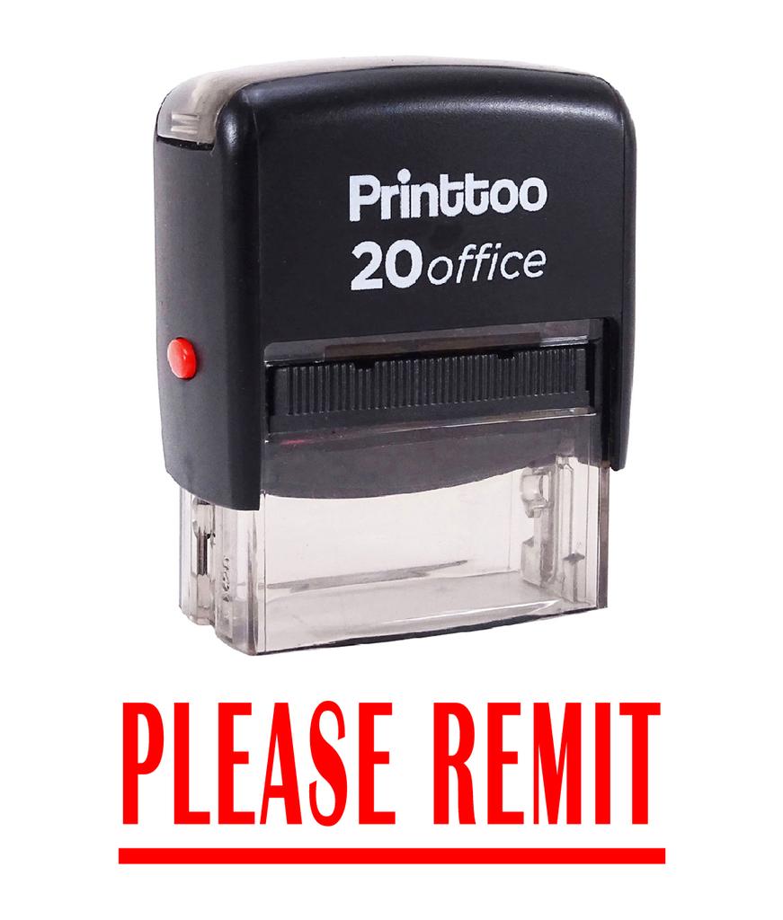 Printtoo PLEASE REMIT Self Inking Rubber Stamp Office Stationary Custom