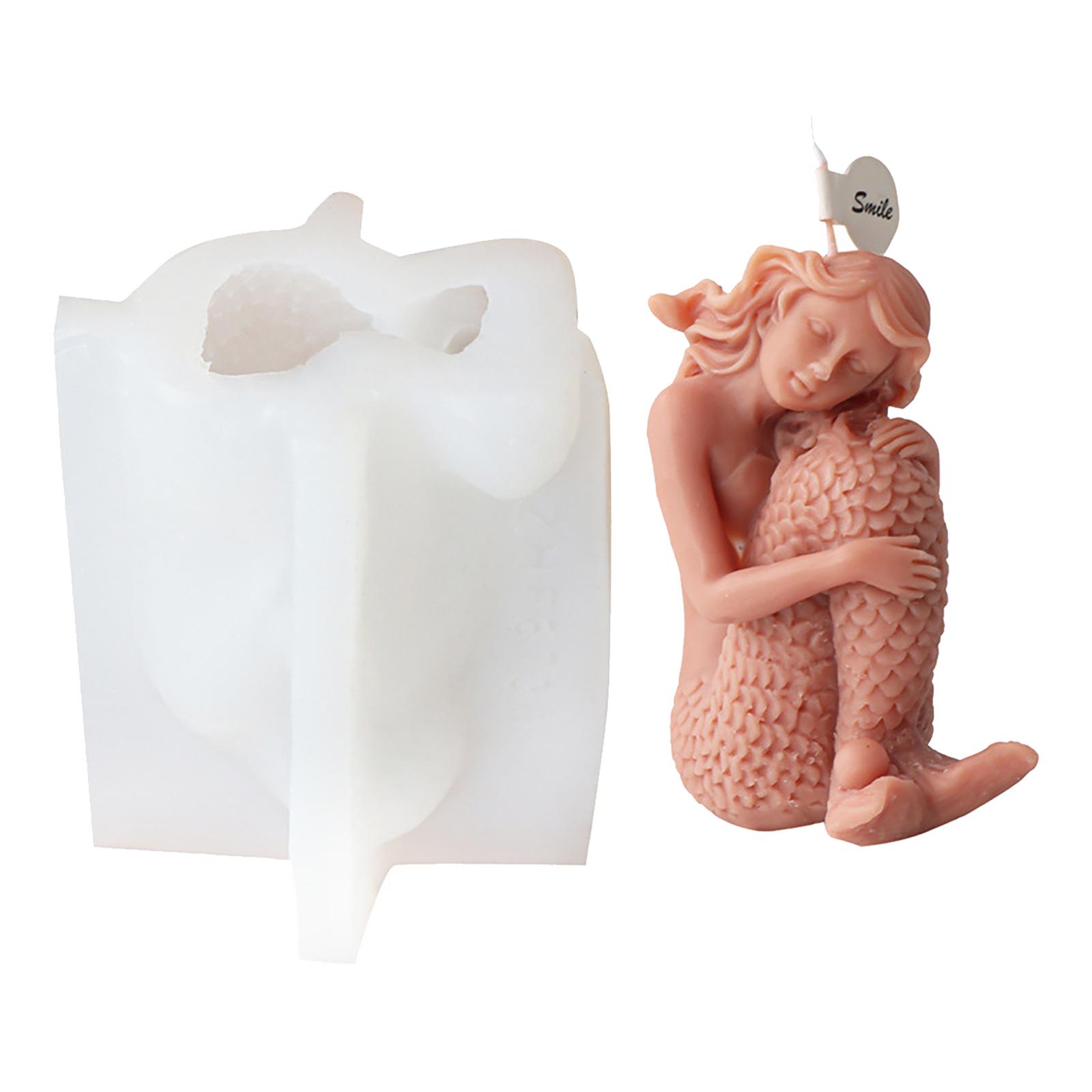 

Красивая форма для рукоделия, нежная силиконовая форма для свечей в форме русалки, идеальный подарок для любителей рукоделия