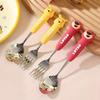 Adorable Cartoon Spoon and Fork Set, Selected High Quality Stainless Steel, Exquisite Style, Cute and Practical, with Beautiful Gift Box
