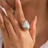 Pink Grey Silver Gold Plated Vintage Colorful Irregular Faux Baroque Big Rings for Women